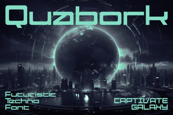Quabork: A Square Techno Typeface for Futuristic Editorial Design
